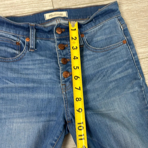 Madewell Cali Demi-Boot Jeans Button Fly Wide Flare Leg Distressed size 25 - Picture 11 of 16